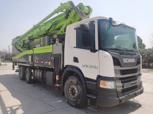 Harga yang bagus 2020 Zoomlion Original Second Hand 52 Meter Green Concrete Pump dengan Scania on line