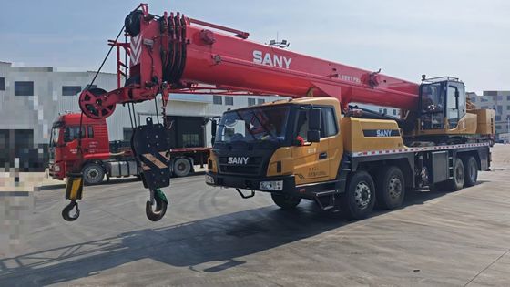 Buy 2022 SANY STC500E 50T Full Hydraulic Truck Crane with 5 Section Boom Used Vehical State Red Color online manufacture