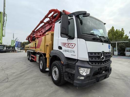 주문 Used 2020 SANY 62m Boom Pump Truck with Mercedes Benz Chassis 180 m³/h Output and 13Mpa Pressure online manufacture