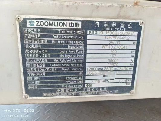 Bom preço. USADO 2017 ZOOMLION guindaste móvel de 25 toneladas guindastes hidráulicos comando a alavanca on-line