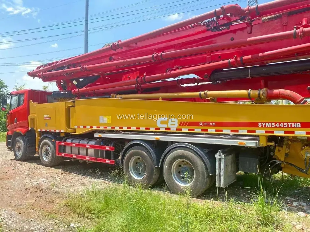 2020 Sany 2a mão caminhões de concreto 56m caminhão montado bomba de concreto usado 4