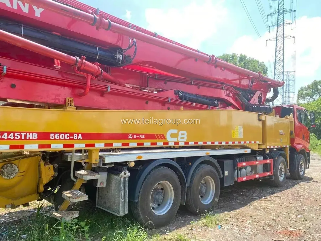 2020 Sany 2a mão caminhões de concreto 56m caminhão montado bomba de concreto usado 5