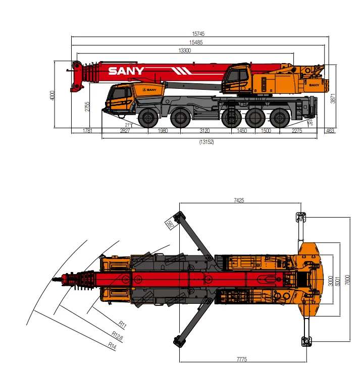 Usado Sany Stc1300c 130t 130 toneladas caminhão guindaste móvel para venda 5